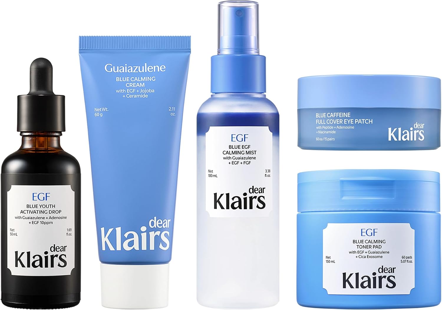 DearKlairs Blue EGF Calming Resilient Master Set full collection