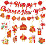Larrazabal Anor Wishlife Chinese New Year Decorations front view showcasing 2026 Year of the Horse themed ceiling ornaments.