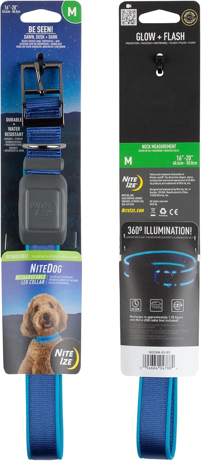 Adjustable sizing mechanism shown on the NiteDog safety collar