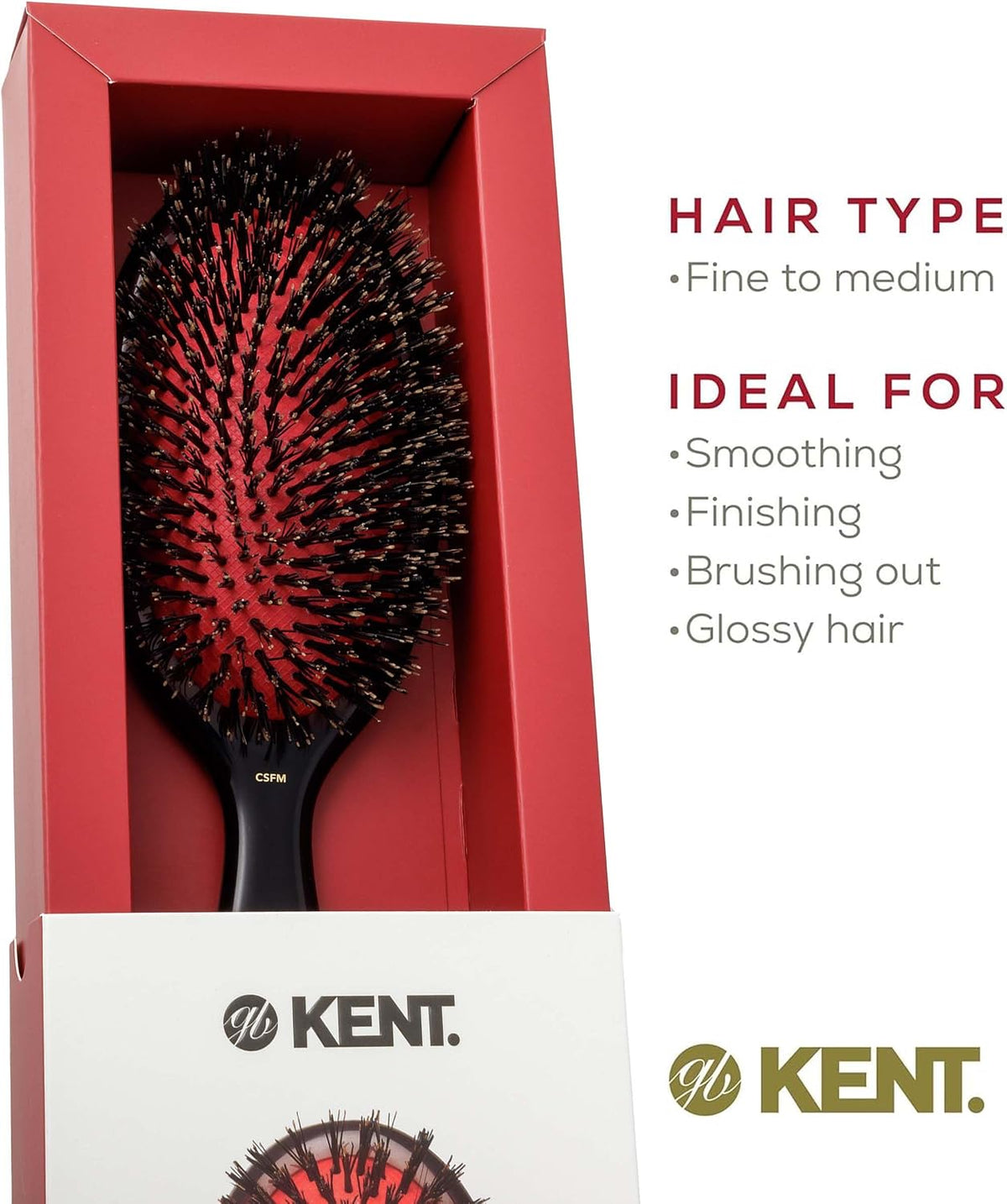 Kent oval cushion hair brush packaging