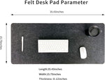 Close-up view of premium felt texture on desk pad