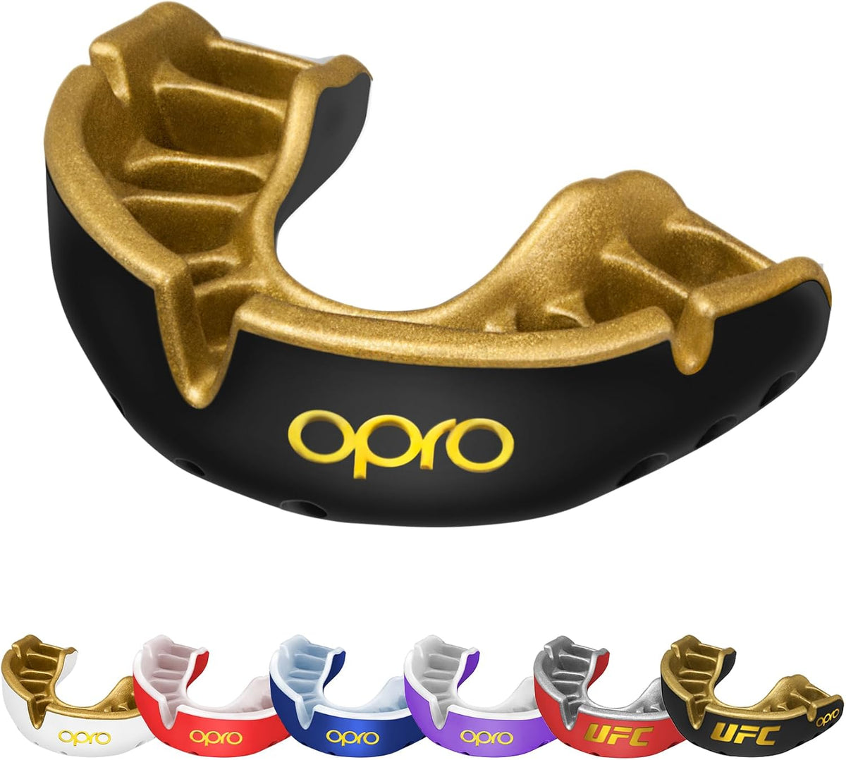 Opro gold level moldable mouth guard front view packaging
