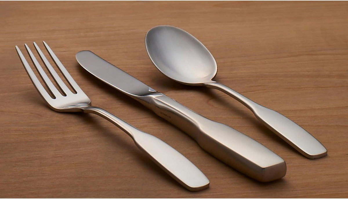Oneida satin finish child fork and spoon angled view