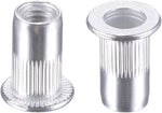 Uxcell M5 rivet nuts front view showing silver aluminum finish