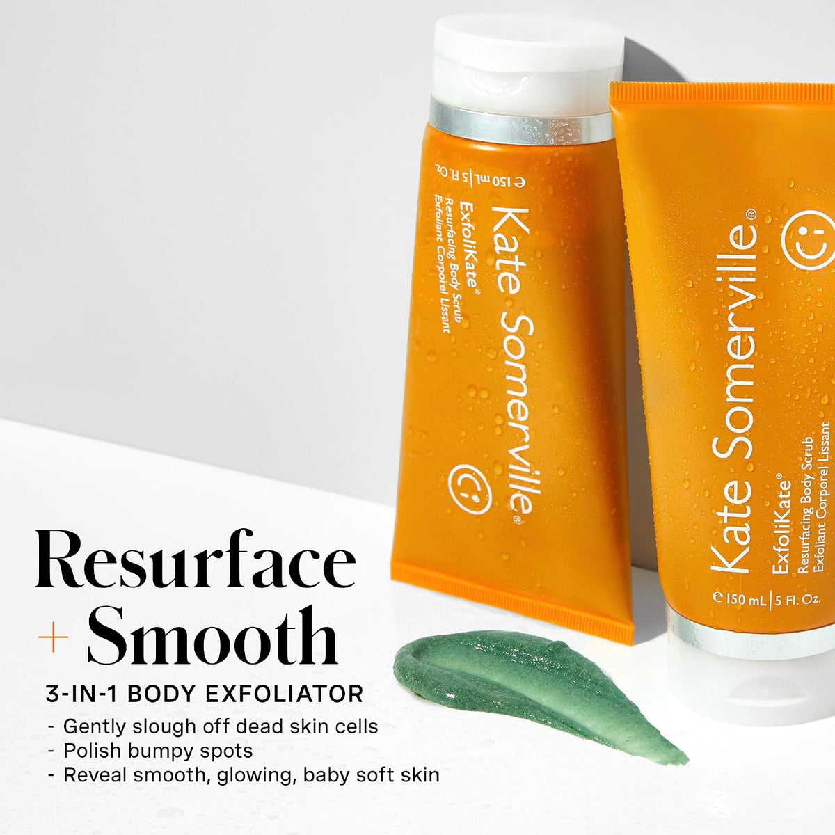 Kate Somerville exfoliating body scrub ingredients showing AHA and BHA benefits