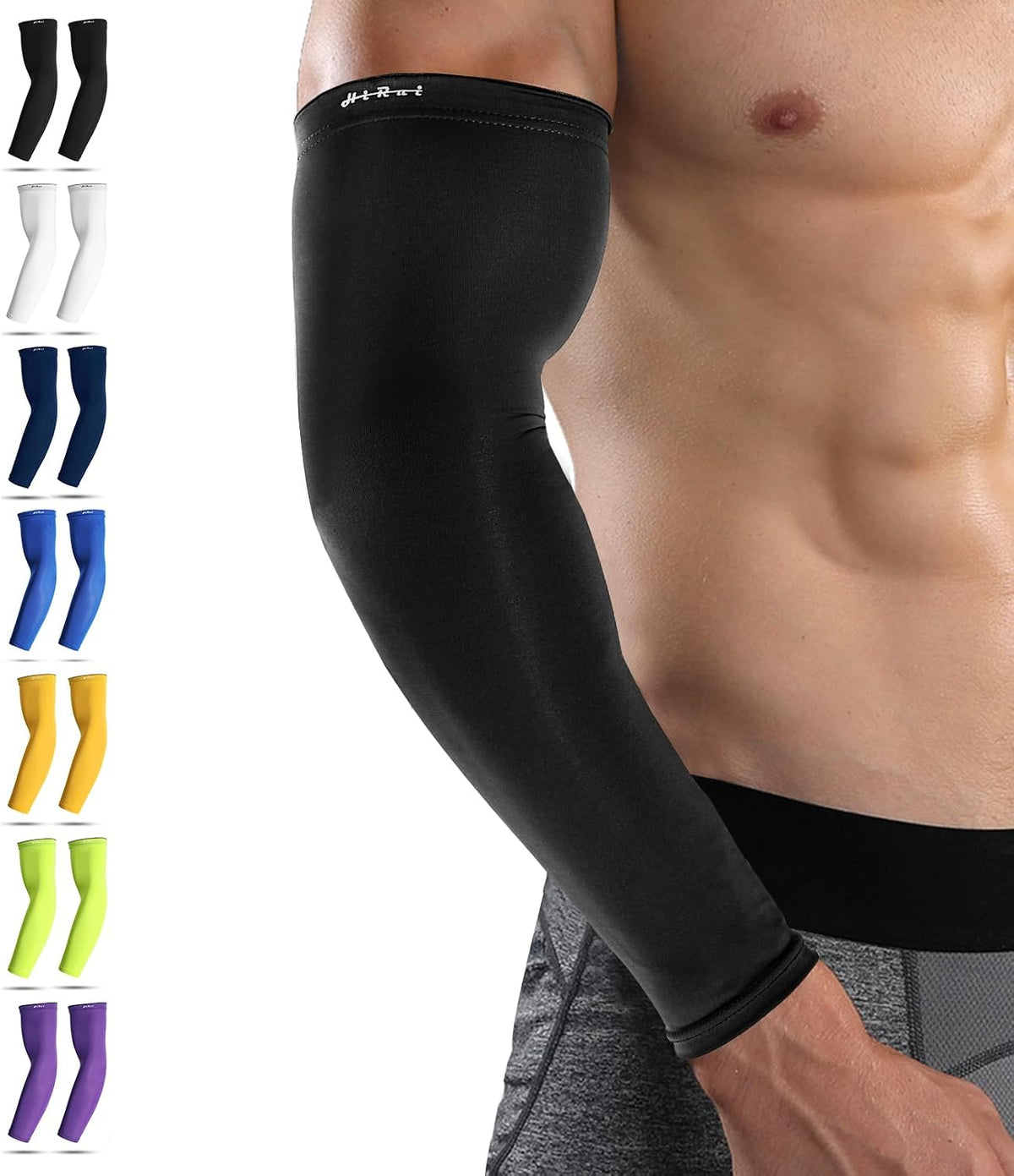 Arm Compression Sleeves for Men Women Youth, UV Protection 20-30mmHG Support Tattoo Cover, Breathable Moisture-Wicking - Image 1