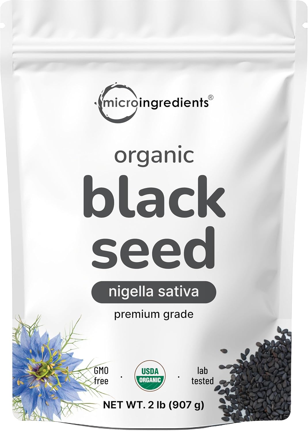 Micro Ingredients organic black cumin seed front view package
