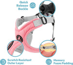 Gooby green dog harness showing memory foam padding and breathable mesh
