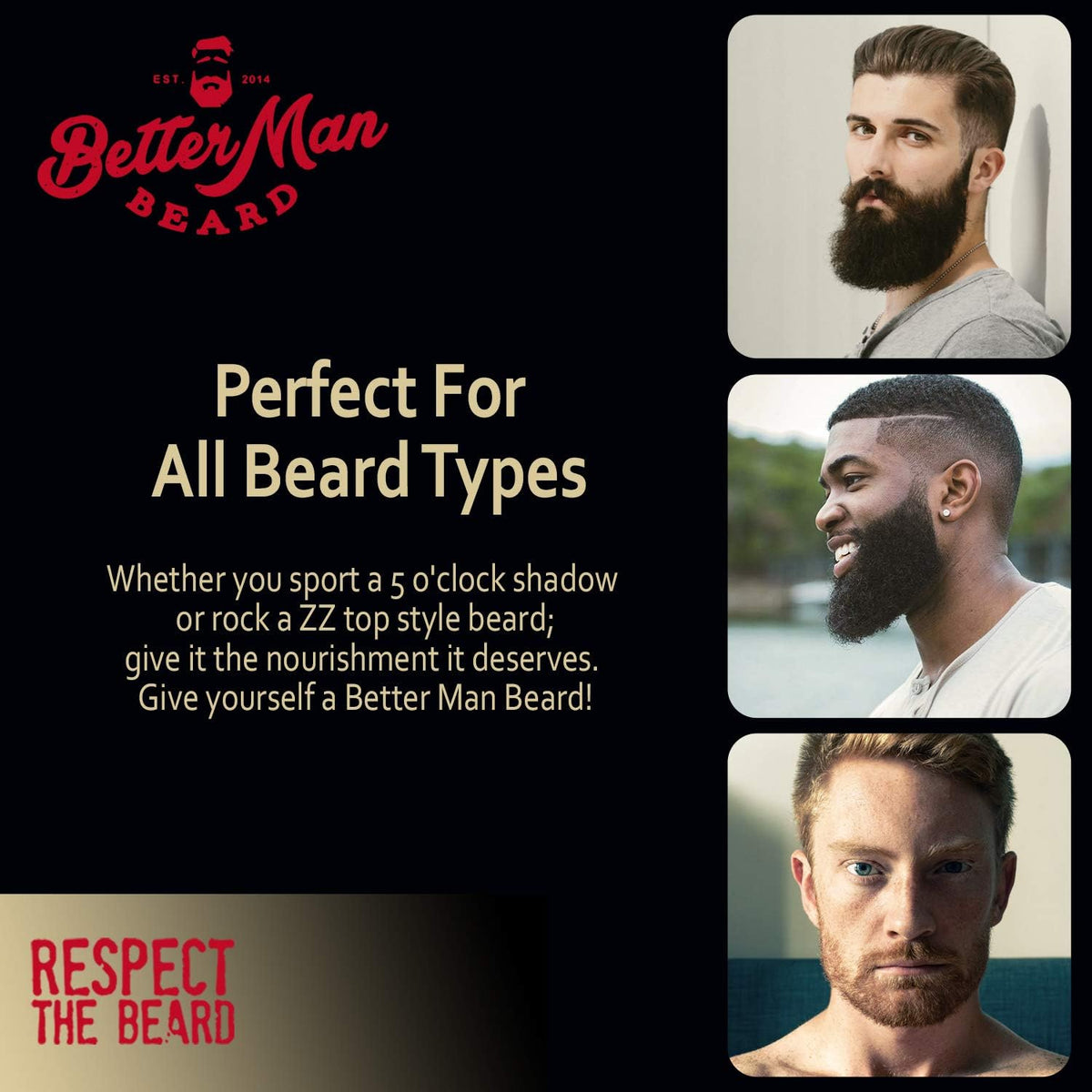 Better Man Beard Balm side angle view of tin