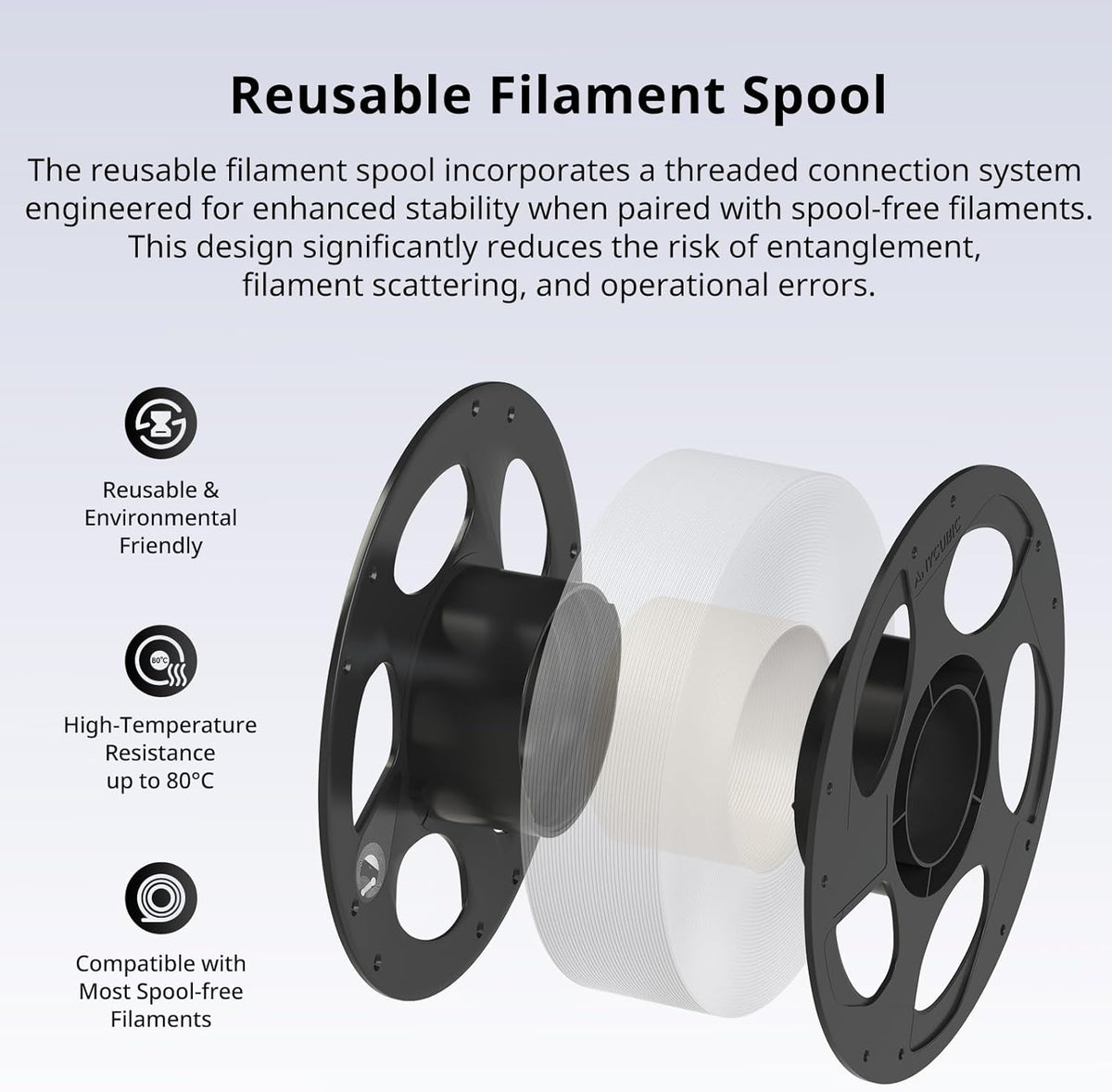 Anycubic FDM printer compatible filament side angle