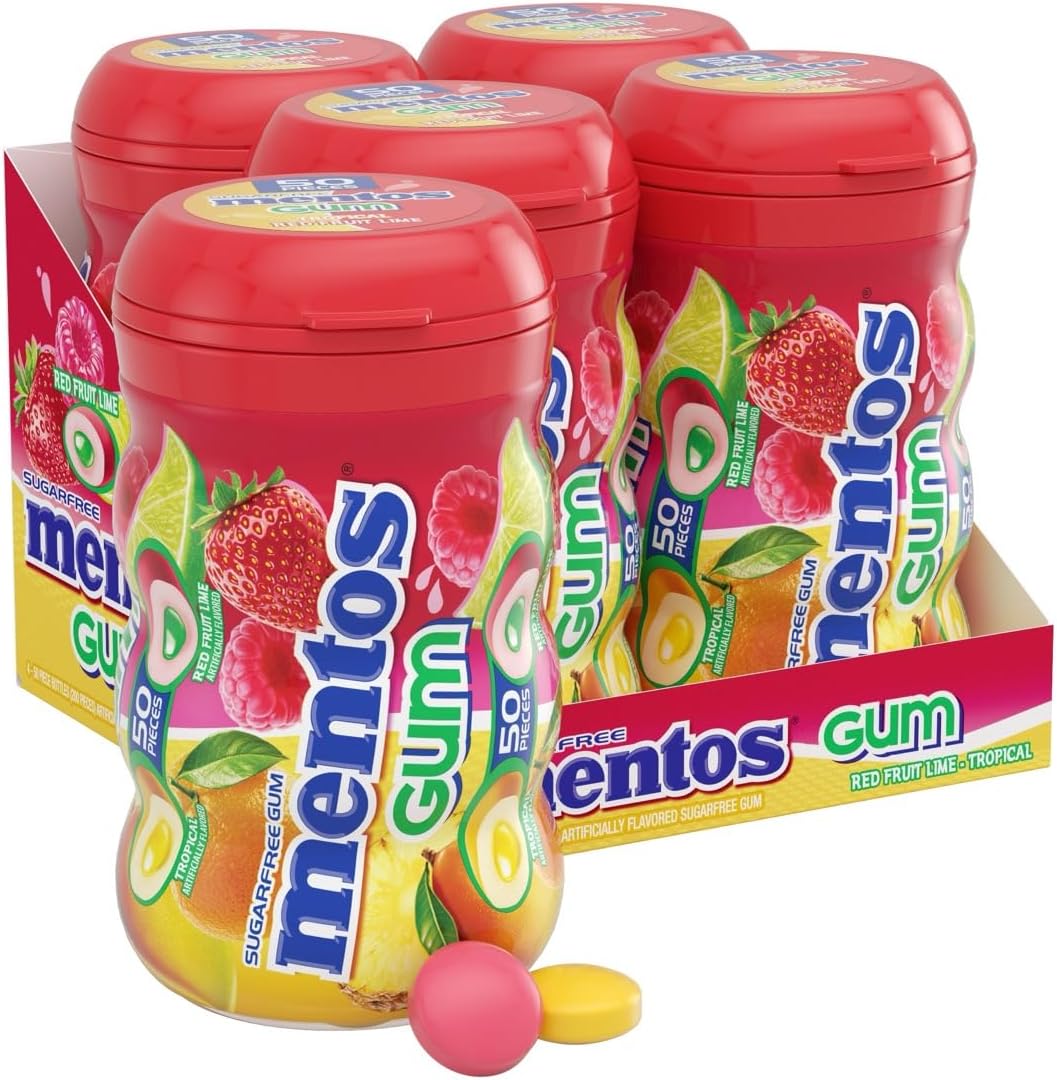 Mentos Pure Fresh Sugar-Free Chewing Gum with Xylitol, Fresh Mint, 50 Piece Bottle (Pack of 4) - Image 10