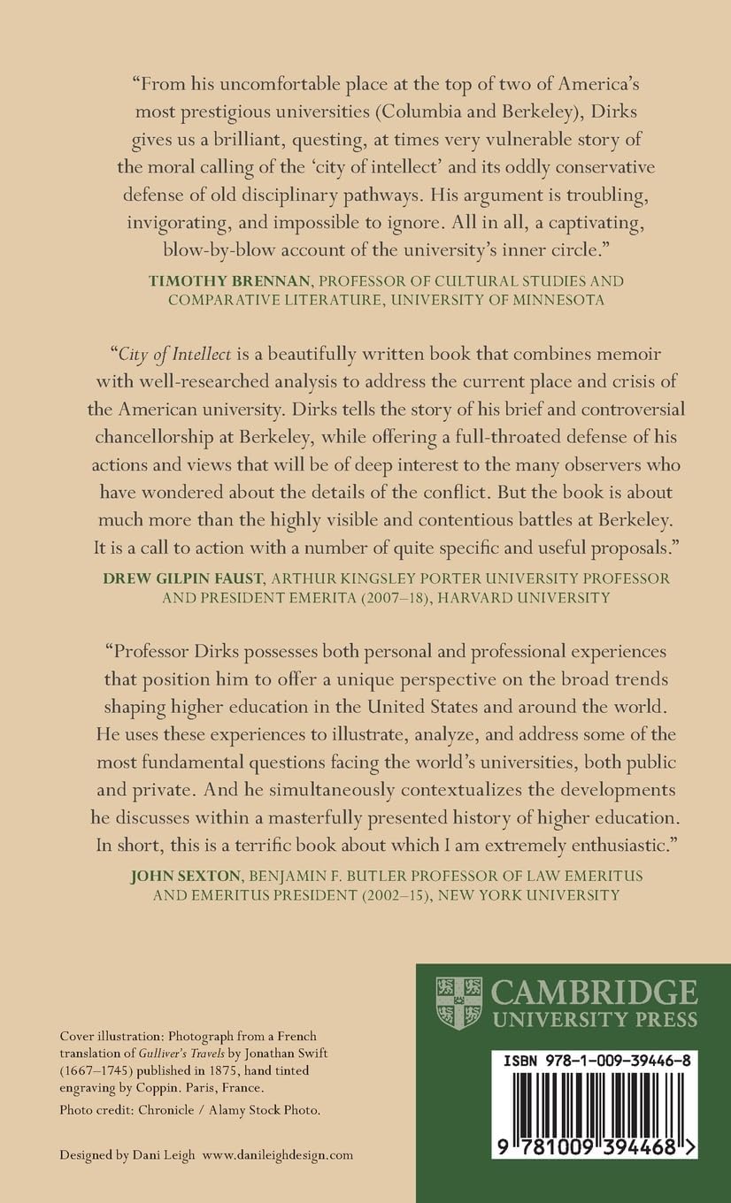 Back cover and spine details of City of Intellect book.