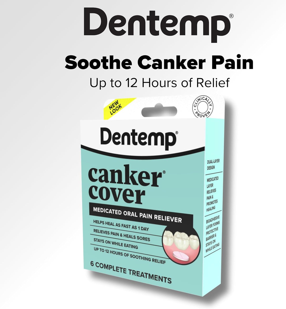Dentemp canker cover mint tablets close up