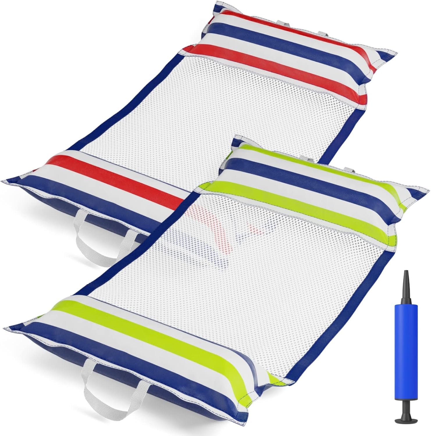 Jasonwell inflatable pool hammock float two pack front view floating on blue water