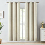 Melodieux Elegant Cotton Wide Blackout Curtains for Sliding Glass Door Living Room Thermal Insulated Grommet Drapes, 100 by 84 Inch, Grey (1 Panel) - Image 11