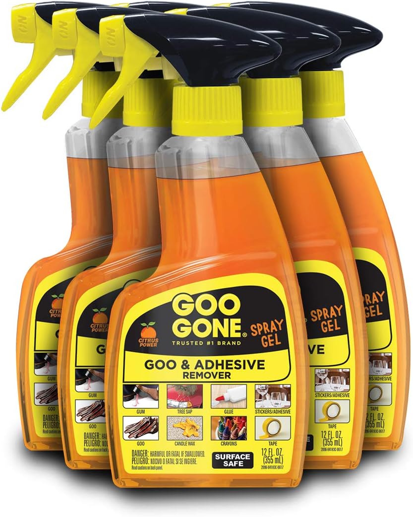 Goo Gone Adhesive Remover Spray Gel Removes Chewing Gum Grease Tar Stickers Labels Tape Residue Oil Blood Lipstick Mascara Shoe Polish Crayon Ounce, Orange, original, 12 Fl Oz - Image 9