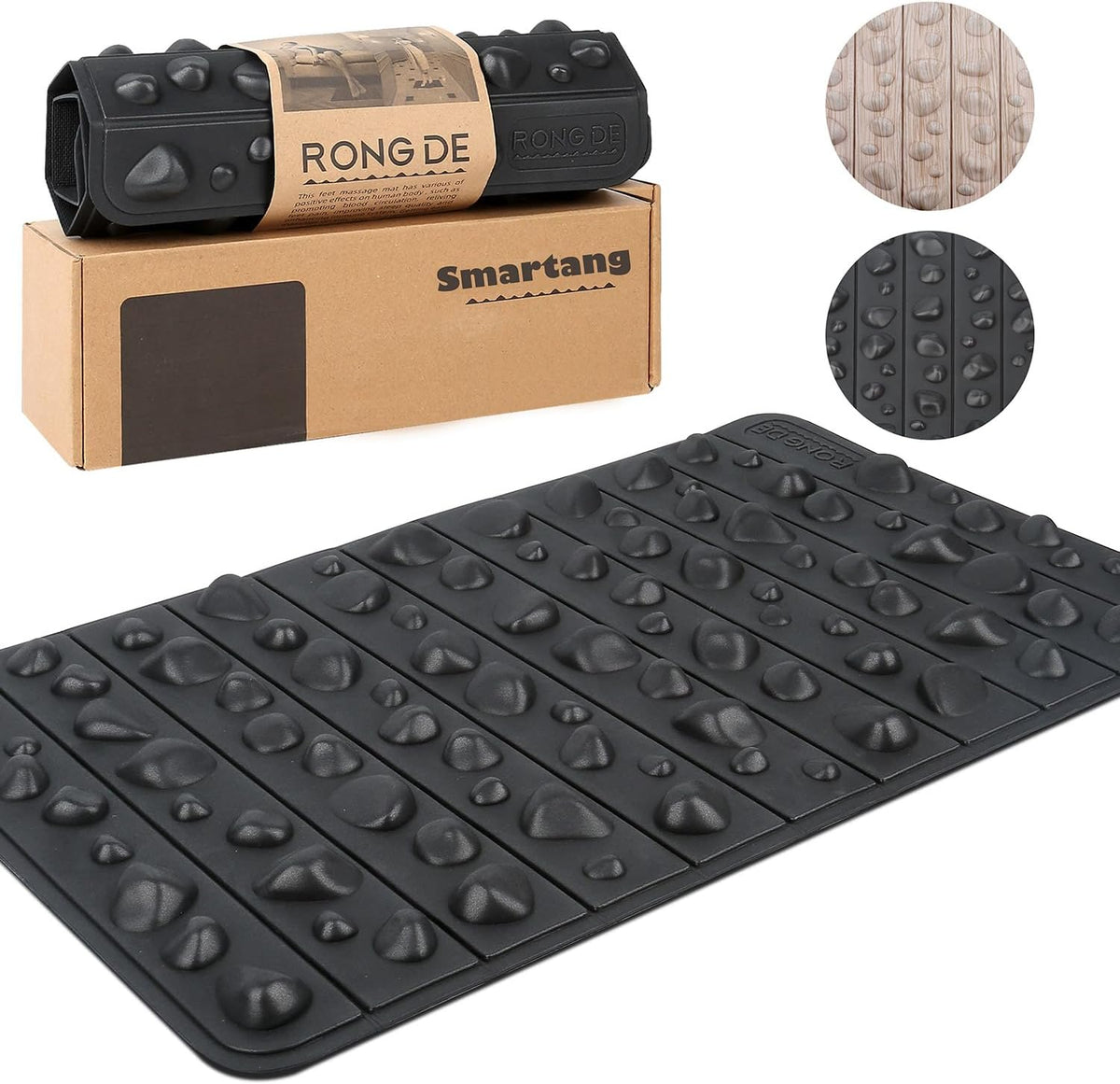 Smartang high elasticity acupressure mat front view for foot pain