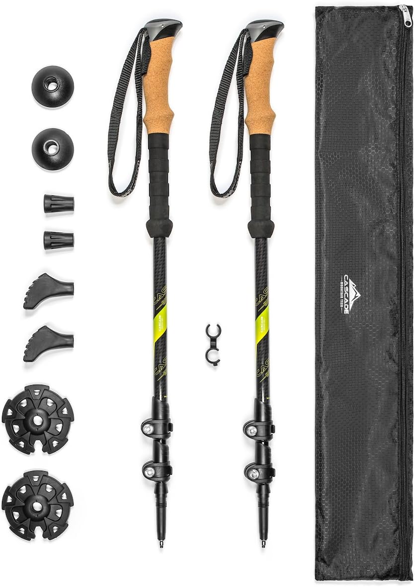 Cascade Mountain Tech Trekking Poles - Carbon Fiber Walking or Hiking Sticks with Quick Adjustable Locks - Image 11
