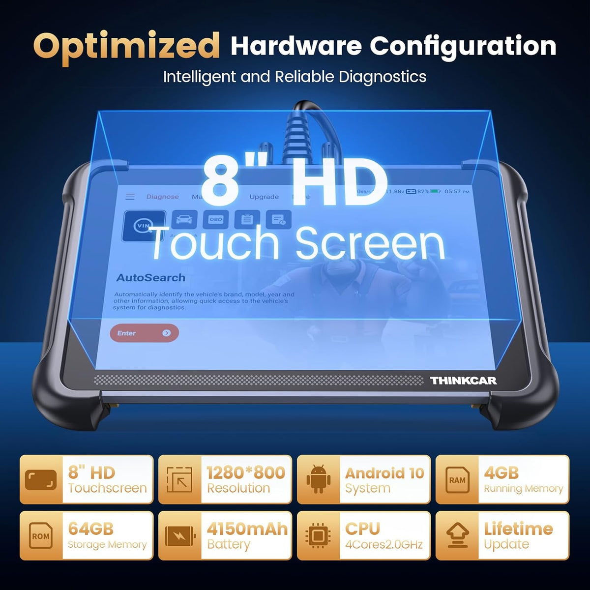 Thinkcar automotive scanner hardware ports and build details