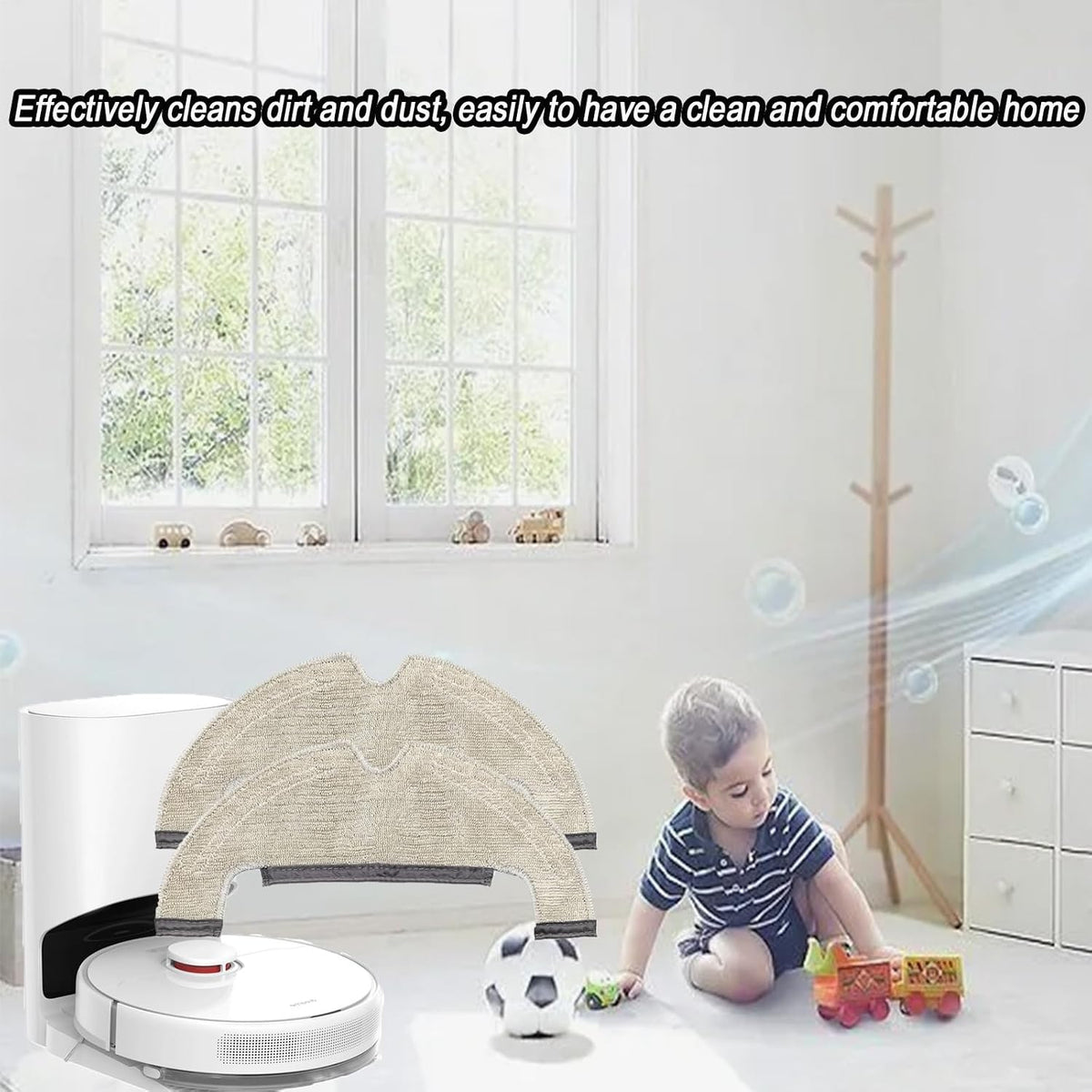 Frexusuent robot vacuum compatible mop pad stack