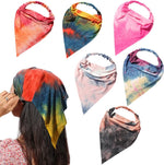Vercret Hair Scarf Headband for Women,Boho Bandana Pretied Elastic Kerchief | Stretch Triangle Headwrap with Clips Non Slip Hair Accessories for Skincare Yoga Travel Party Daily Vacation, 6 pack - Image 12