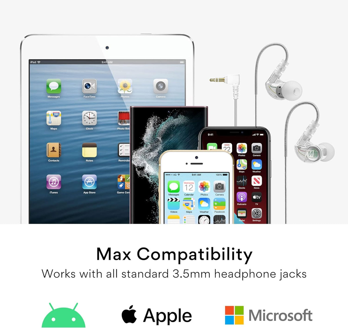 MEE audio sports earphones in ear placement angle