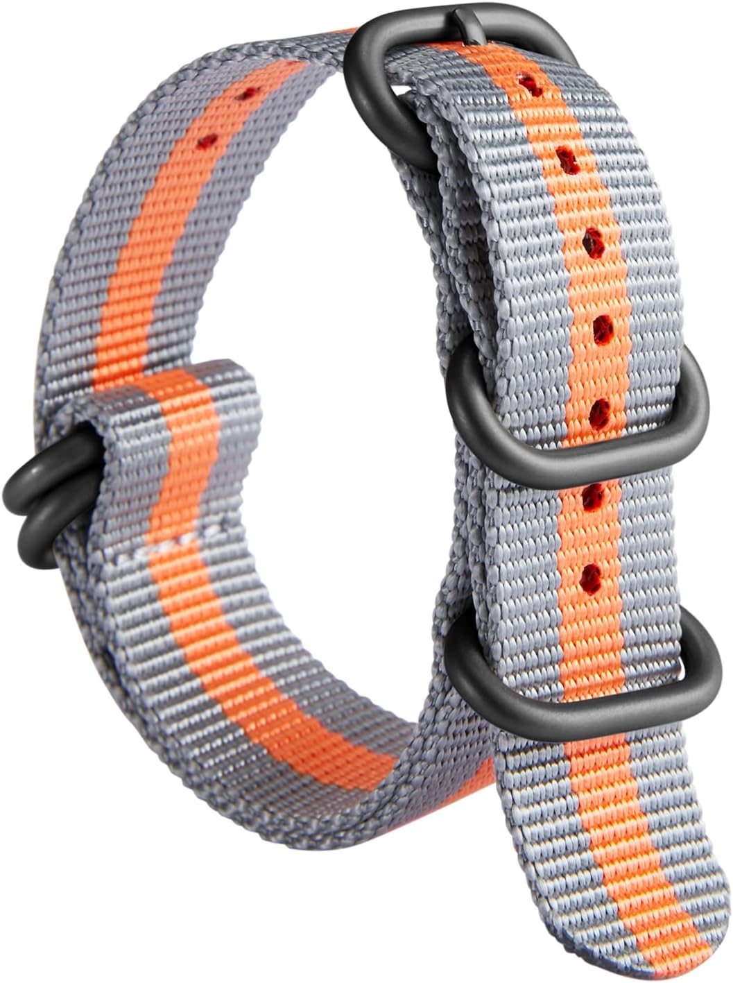 BINLUN Watch Strap Thick G10 Nylon Replacement Multicolor Watch Bands for Men Women 18mm 20mm 22mm 24mm with Military Heavy Duty 5 Rings Silver/Black Stainless Steel Buckle - Image 10