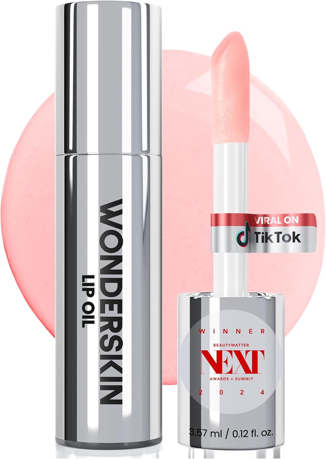 Wonderskin Lip Oil Rehab Serum Lover front view tinted lip treatment