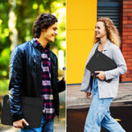 AREYLO grey laptop case accessorized with mouse and charger