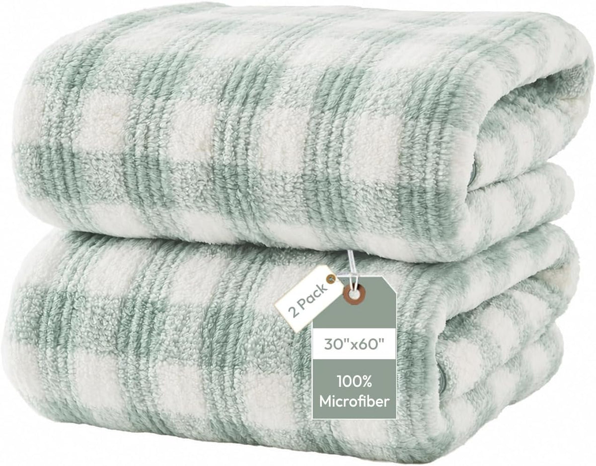 JML Large Bath Towels with Hanging Loop, 30"x60", White, Set of 2 | Oversized, Lightweight, Microfiber Fleece, Soft & Absorbent, Lint-free, Fade Resistant - Image 15