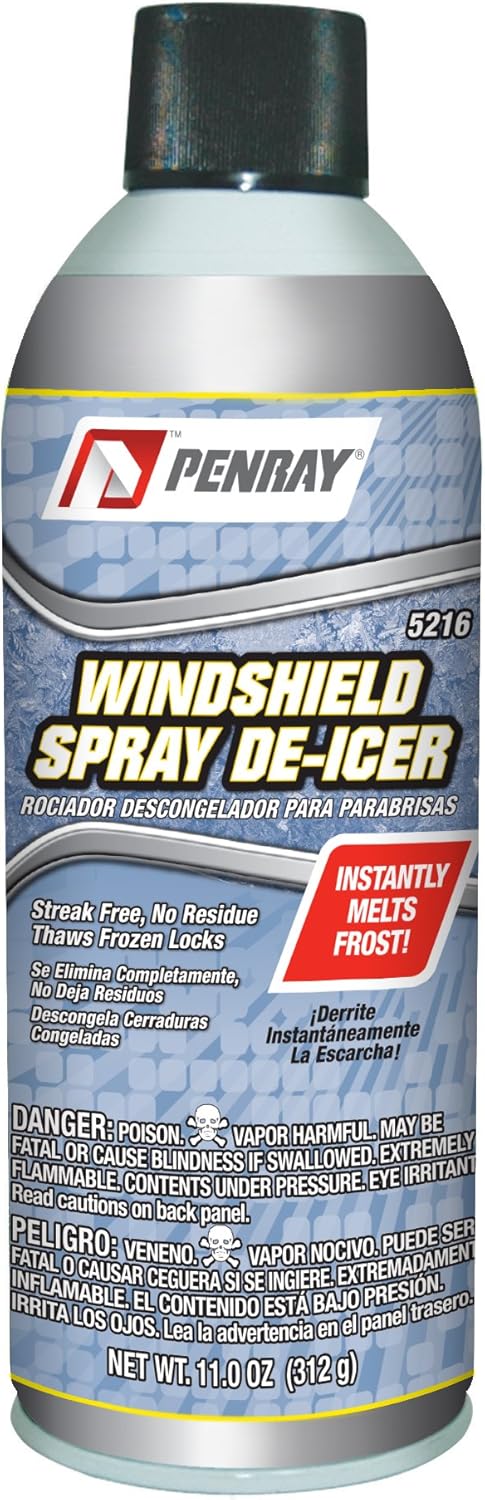 Penray 5216 Windshield Spray De-Icer 11.0-Ounce front view showing professional aerosol packaging.