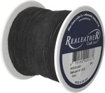 Realeather black suede lace 0.125 inch texture closeup