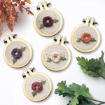 ZOCONE 20 Packs Mini Embroidery Hoops, Small Ring Tiny Embroidery Hoops with Keychain Earring Hooks Jump Rings, Round Wood Hoops for DIY Embroidery Necklace Jewelry Pendant and Keychain - Image 5
