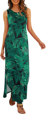 Hount loose fit maxi dress scoop neckline close up