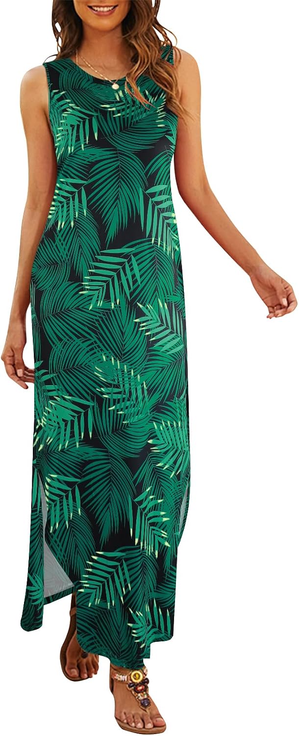 Hount loose fit maxi dress scoop neckline close up