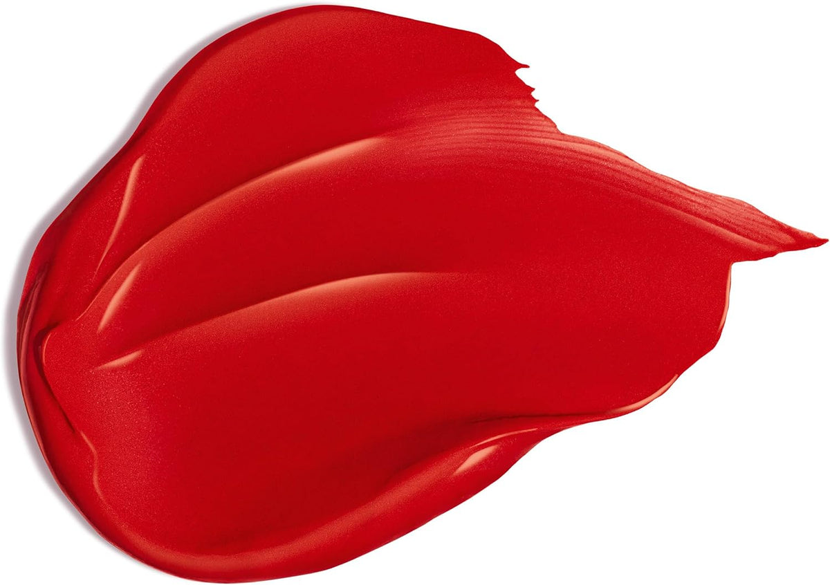 Clarins Joli Rouge Satin Lipstick open showing shade 768 Strawberry bullet
