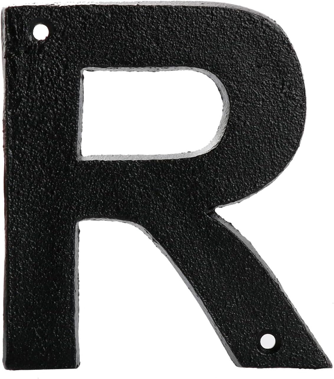 Pristine metal letter R front view house address sign