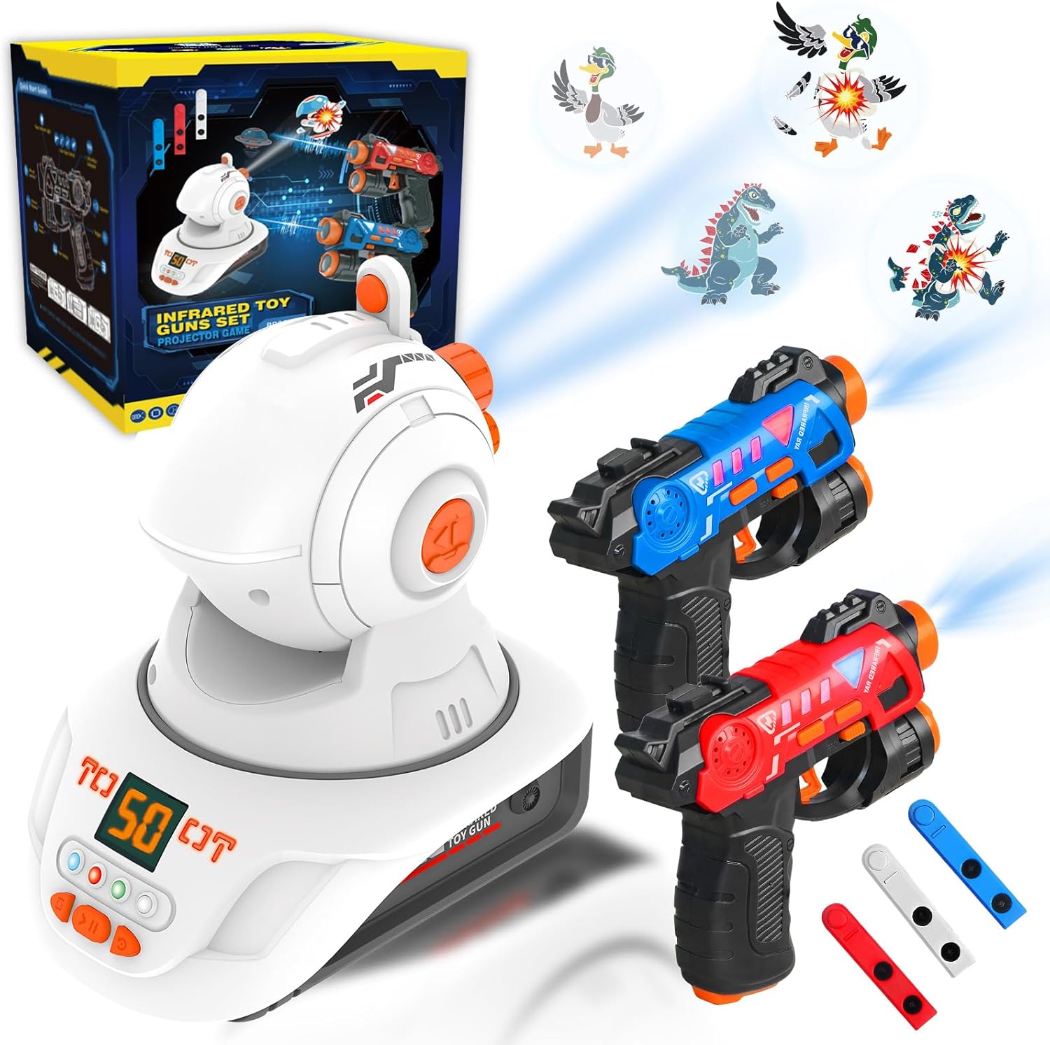 Histoye mini laser tag guns set with projector front view