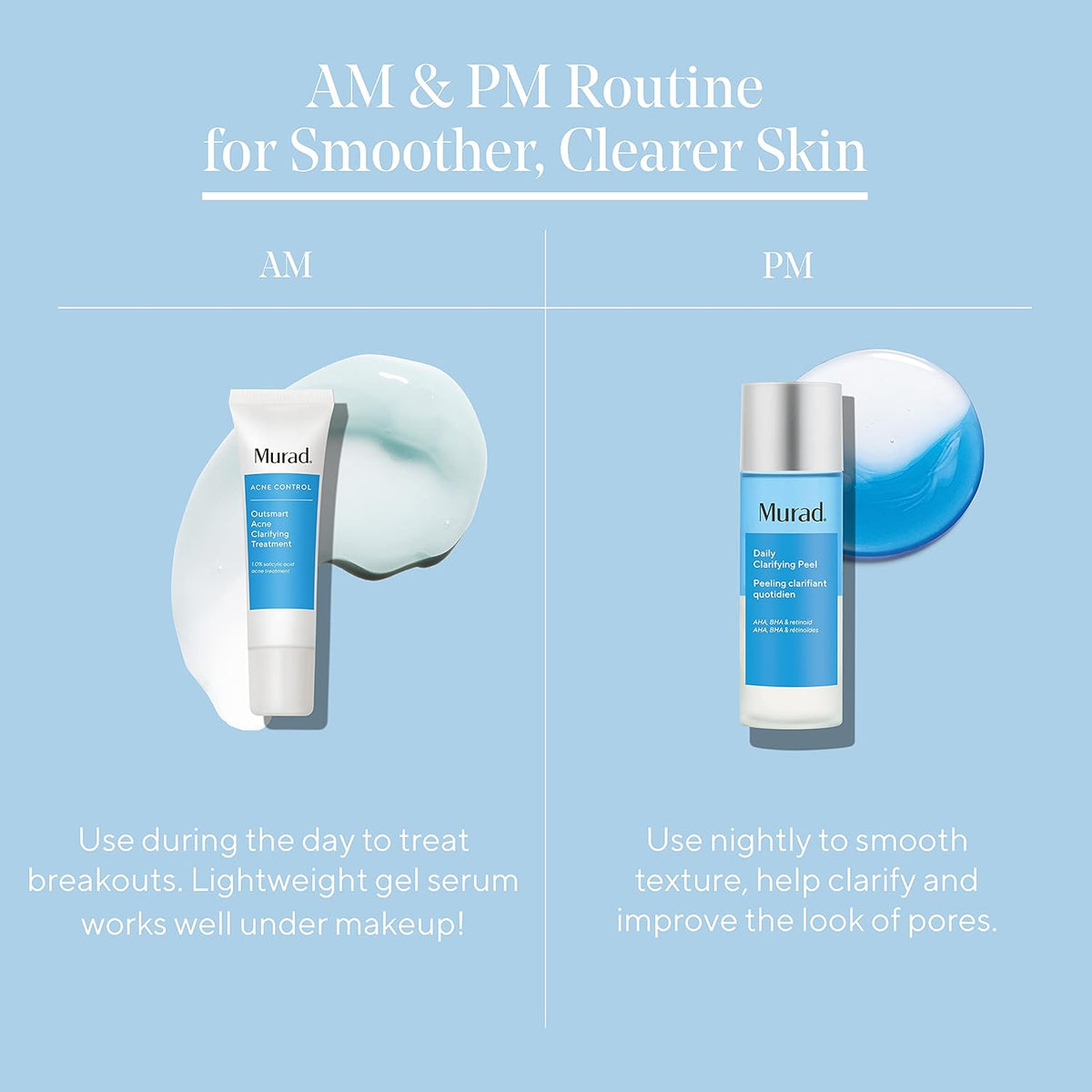 Close up of Murad Daily Clarifying Peel applicator cap and bottle design.