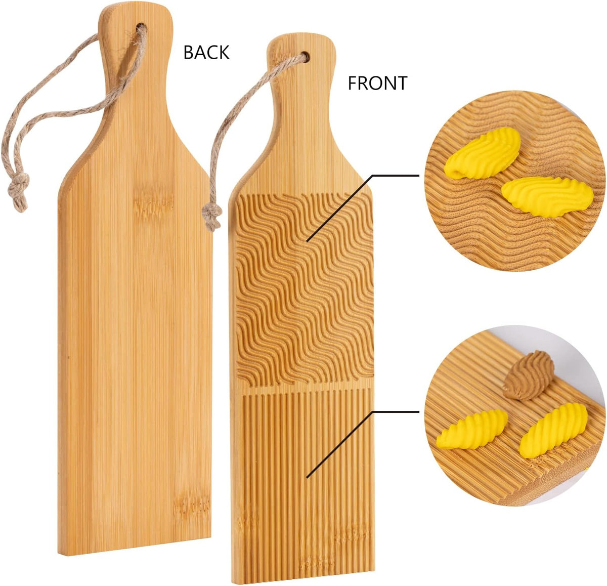 Maveite pasta shaping board with wooden dowel
