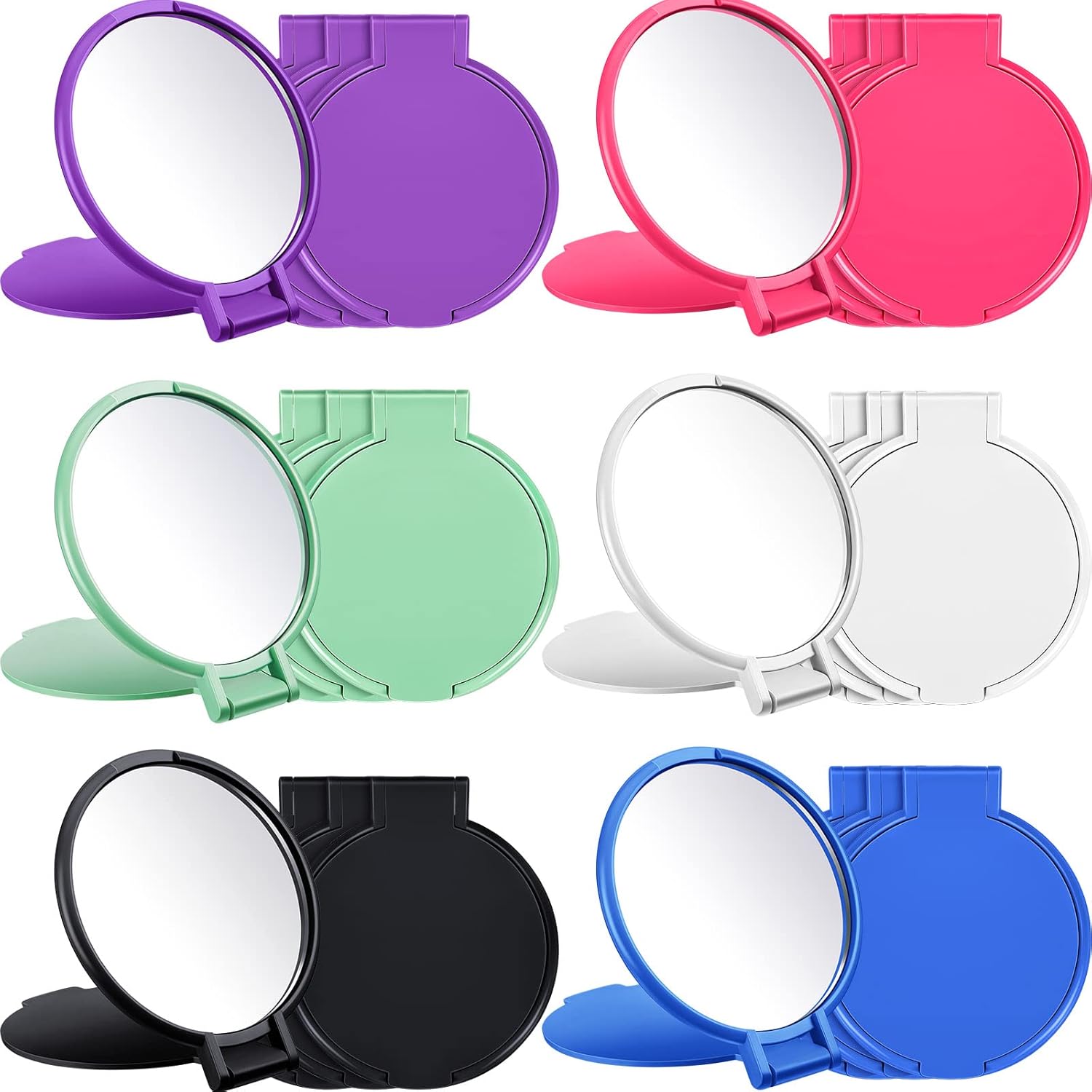 Jetec 12 Pieces Compact Mirrors bulk pack front view showing multiple vintage colors