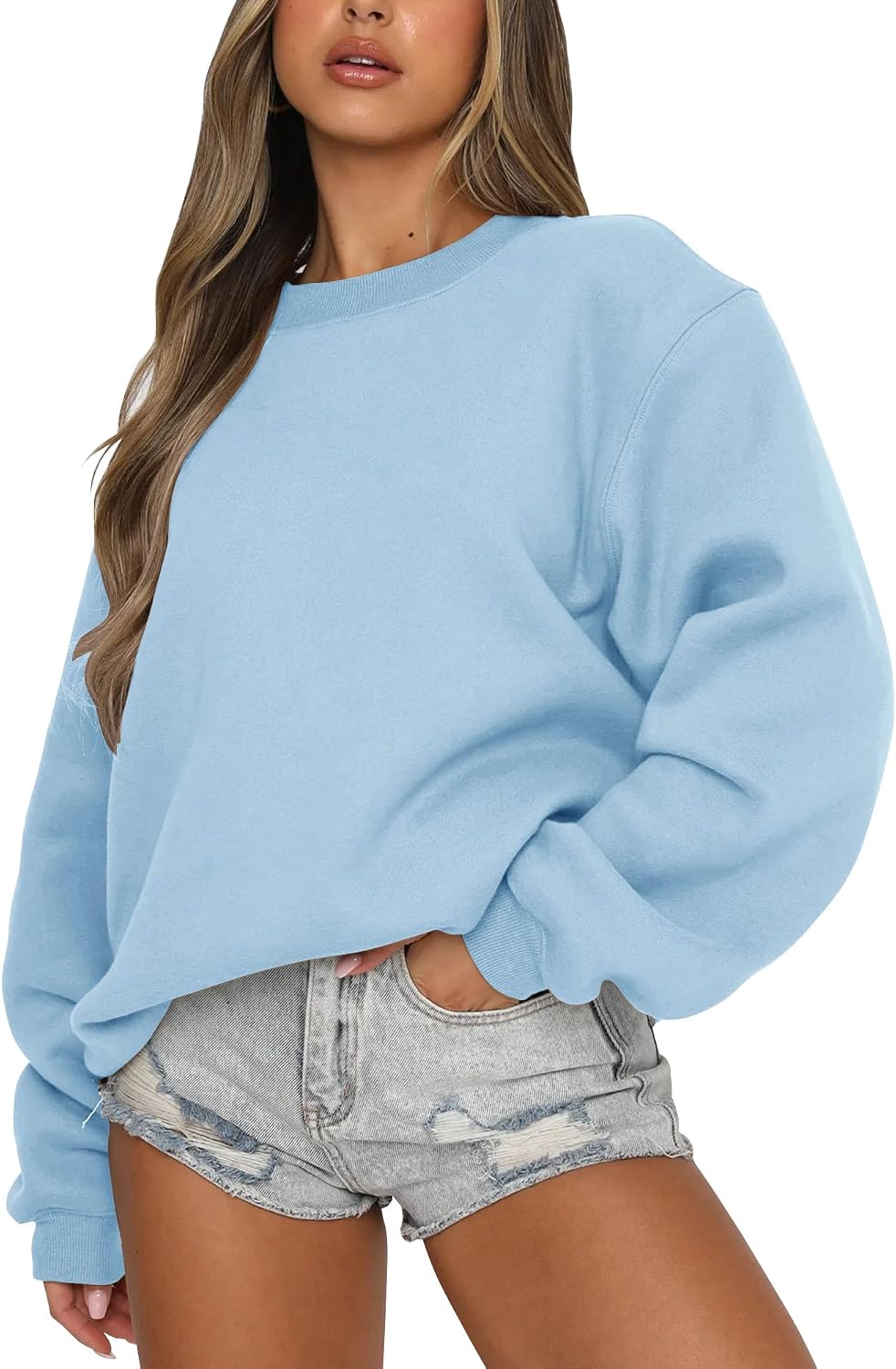 Fanway&EC Women's Long Sleeve Sweatshirt Casual Crewneck Oversized Pullover Hoodies Fall Tops - Image 14