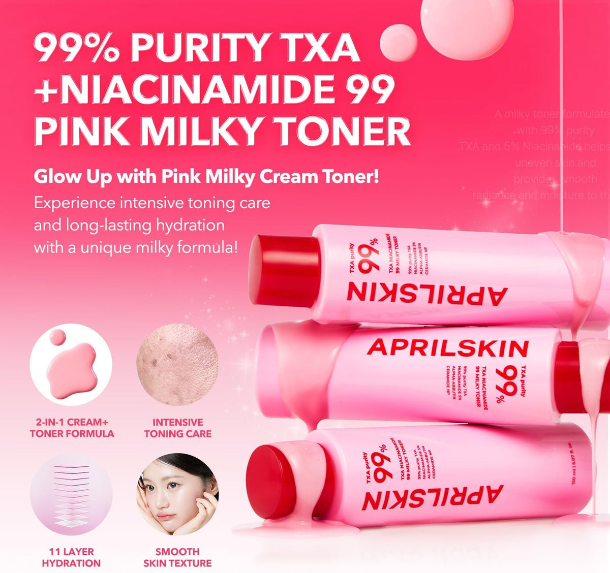 Aprilskin TXA Niacinamide 99 Pore Care Pink Bubble Gum Deep Cleanser tube