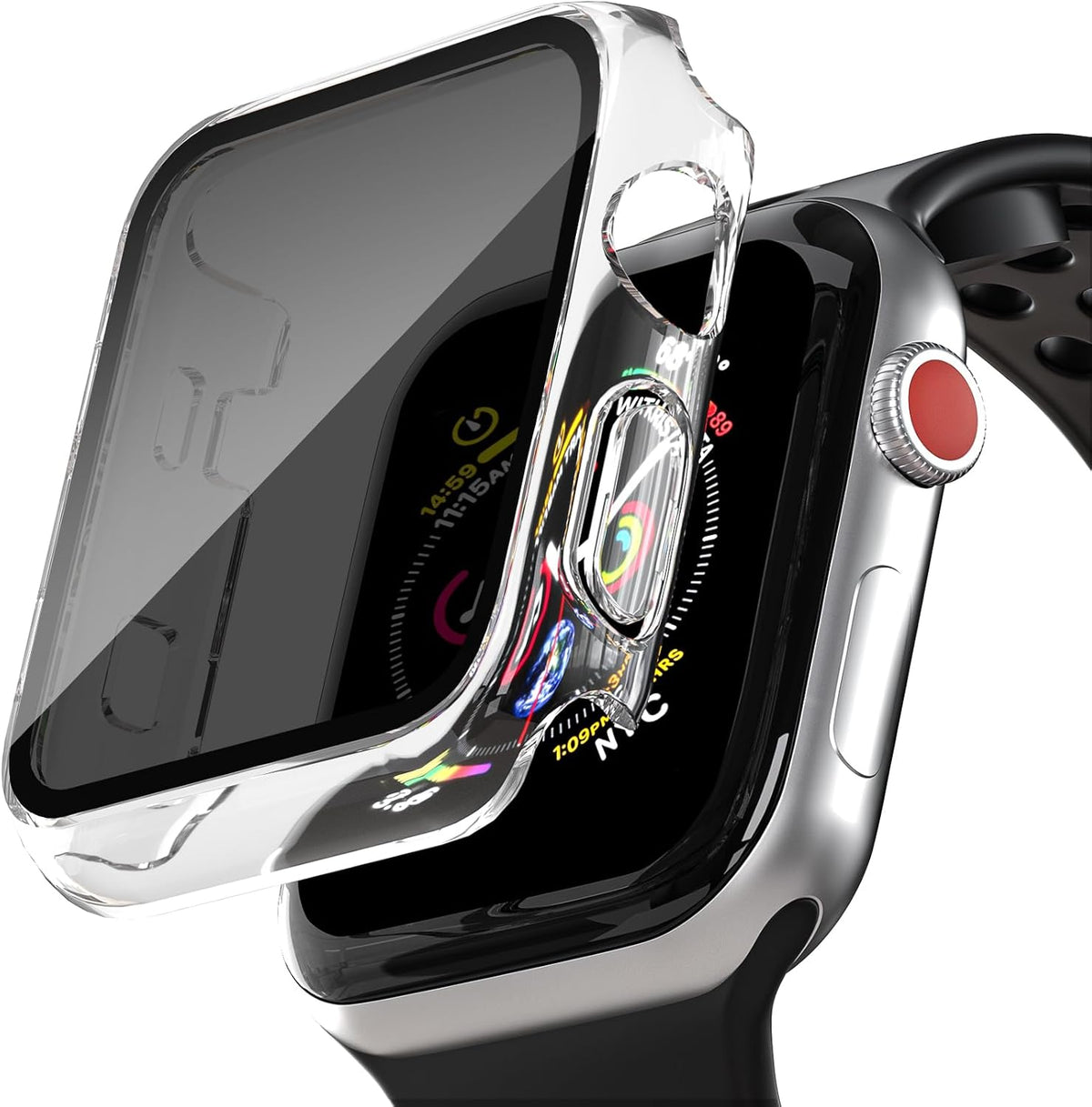 Privacy Case for Apple Watch Screen Protector Ultra 1/2 49mm | 1 Black + 1 Clear Privacy Case For Apple Watch, Anti-Spy Tempered Glass Screen Protector - Image 15