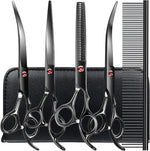 TINMARDA Dog Grooming Kit, Professional Stainless Steel Dog Grooming Scissors with Curved Shears, Pink Finger Rings - 4 Piece Sharp Durable Pet Shears for Dogs Cats At Home Salon-Quality Grooming - Image 10