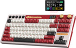 RK Royal Kludge M87 wireless gaming keyboard front view with red and white color scheme