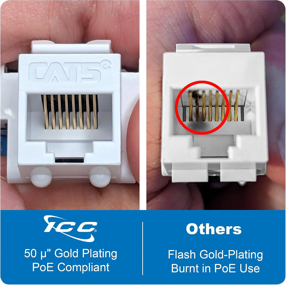 ICC red network jack terminal pins