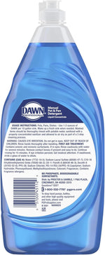 Dawn 38 fluid ounce dish soap bottle label closeup showing product details