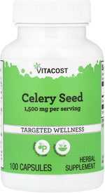 Vitacost Celery Seed 100 Capsules front view herbal supplement bottle