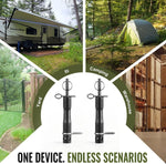 Reloadable spring-triggered camping alarm ready for deployment